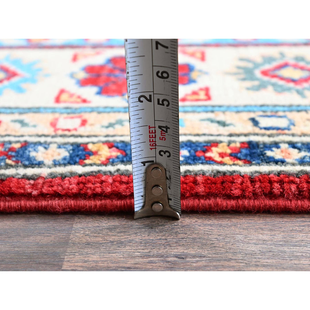 3'5" x 5'0" New Hand Knotted Red Wool Rectangle Oriental Rug - MOA102340