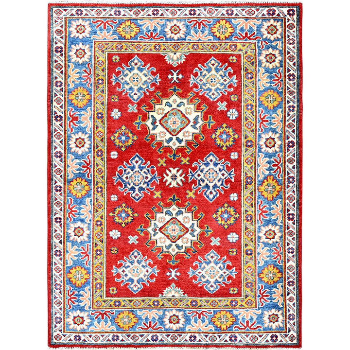 3'8" x 4'10" New Hand Knotted Red Wool Rectangle Oriental Rug - MOA102341