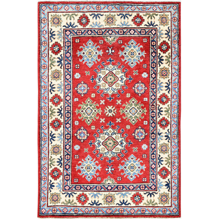 3'1" x 4'10" New Hand Knotted Red Wool Rectangle Oriental Rug - MOA102342