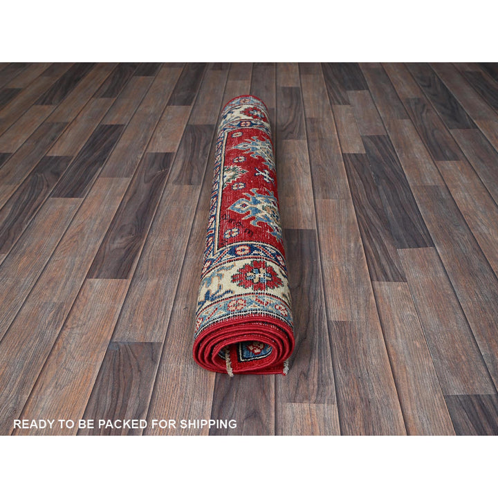 3'1" x 4'10" New Hand Knotted Red Wool Rectangle Oriental Rug - MOA102342
