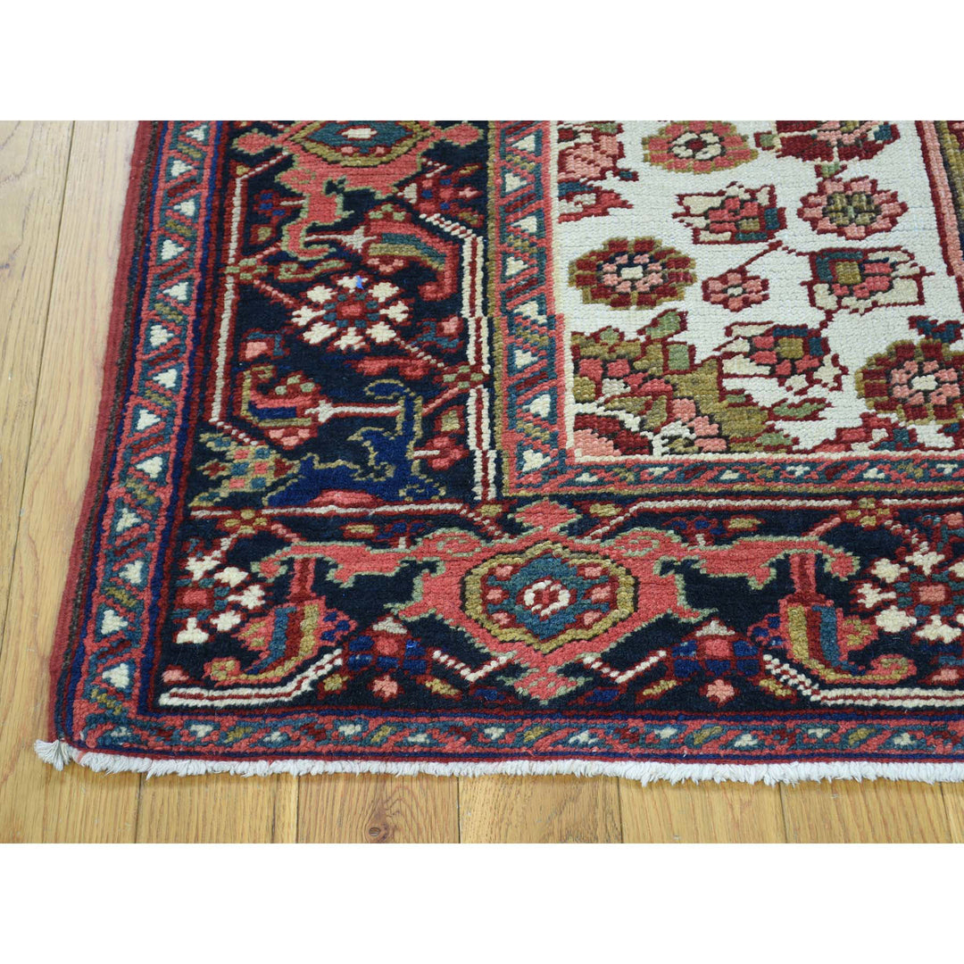 4'6" x 6'4" Vintage Hand Knotted Green Wool Rectangle Oriental Rug - MOA10234451