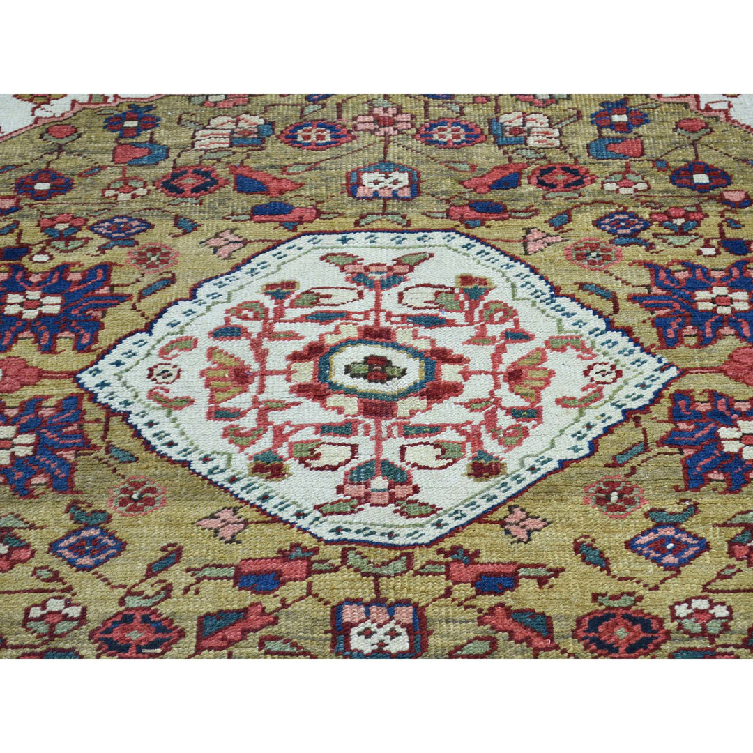 4'6" x 6'4" Vintage Hand Knotted Green Wool Rectangle Oriental Rug - MOA10234451