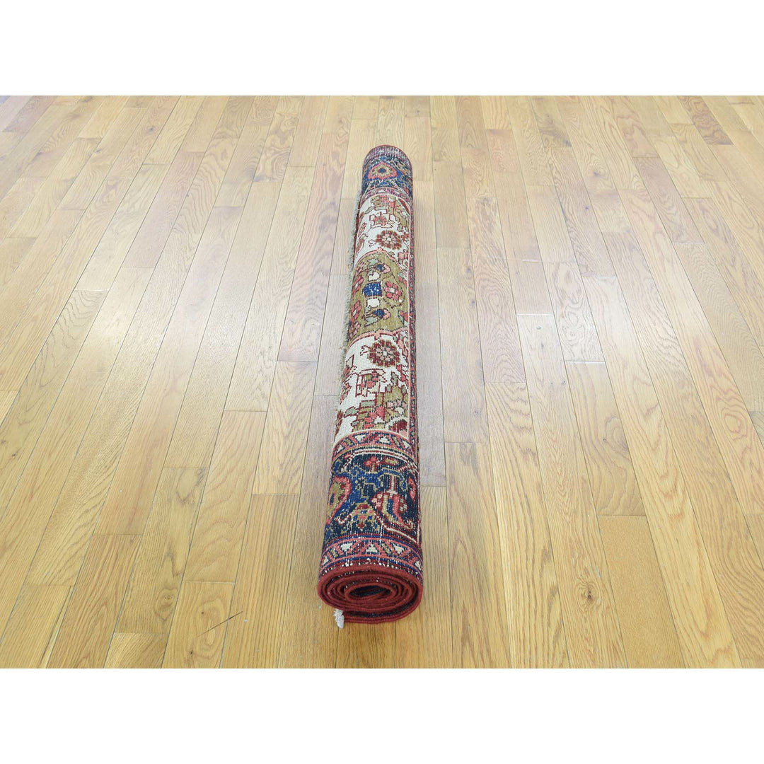 4'6" x 6'4" Vintage Hand Knotted Green Wool Rectangle Oriental Rug - MOA10234451