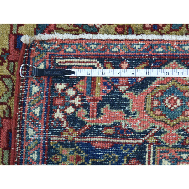 4'6" x 6'4" Vintage Hand Knotted Green Wool Rectangle Oriental Rug - MOA10234451
