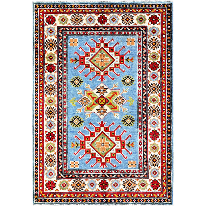 3'4" x 4'10" New Hand Knotted Blue Wool Rectangle Oriental Rug - MOA102344