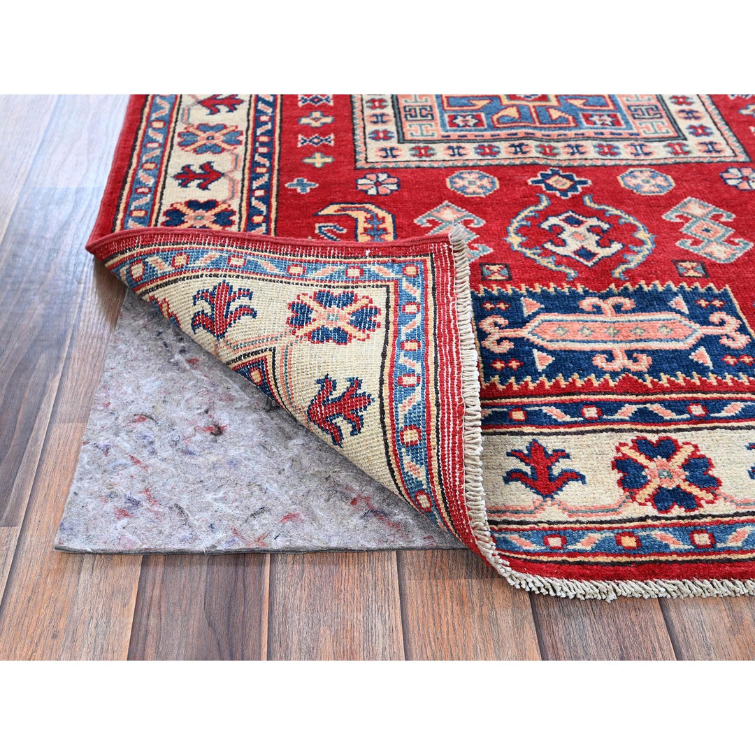 3'5" x 5'0" New Hand Knotted Red Wool Rectangle Oriental Rug - MOA102346