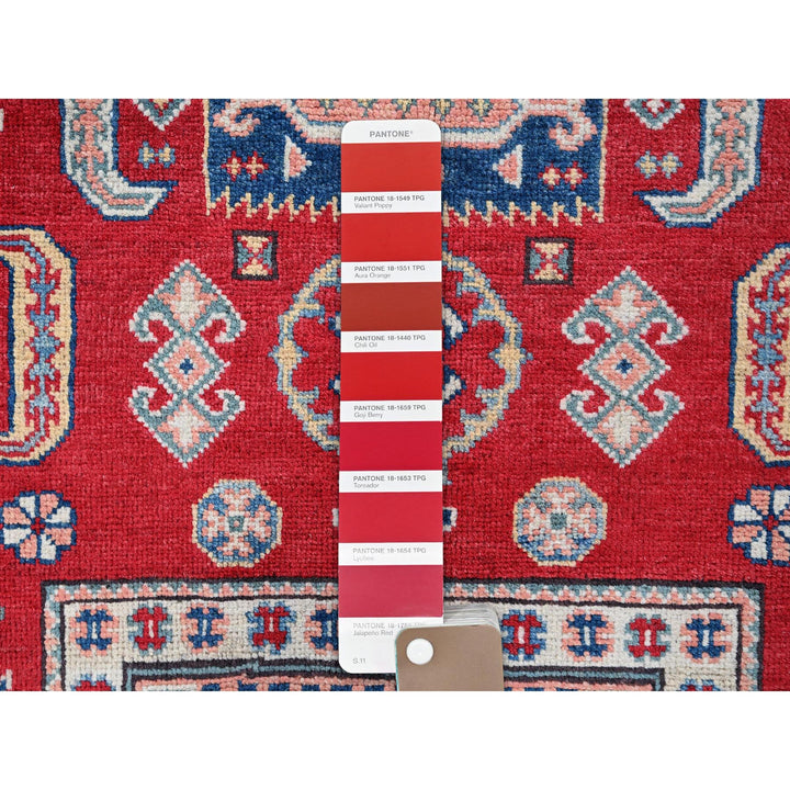 3'5" x 5'0" New Hand Knotted Red Wool Rectangle Oriental Rug - MOA102346
