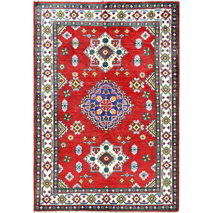 3'3" x 4'9" New Hand Knotted Red Wool Rectangle Oriental Rug - MOA102348