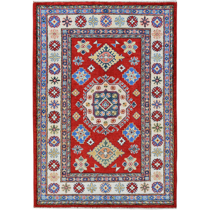 3'3" x 4'10" New Hand Knotted Red Wool Rectangle Oriental Rug - MOA102349