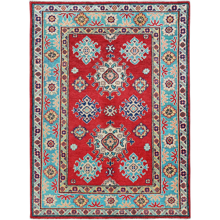 3'8" x 4'11" New Hand Knotted Red Wool Rectangle Oriental Rug - MOA102352