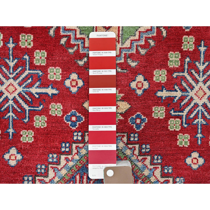 3'11" x 6'0" New Hand Knotted Red Wool Rectangle Oriental Rug - MOA102358