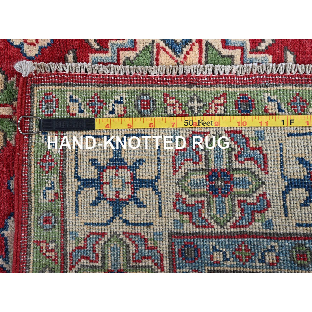 3'11" x 6'0" New Hand Knotted Red Wool Rectangle Oriental Rug - MOA102358