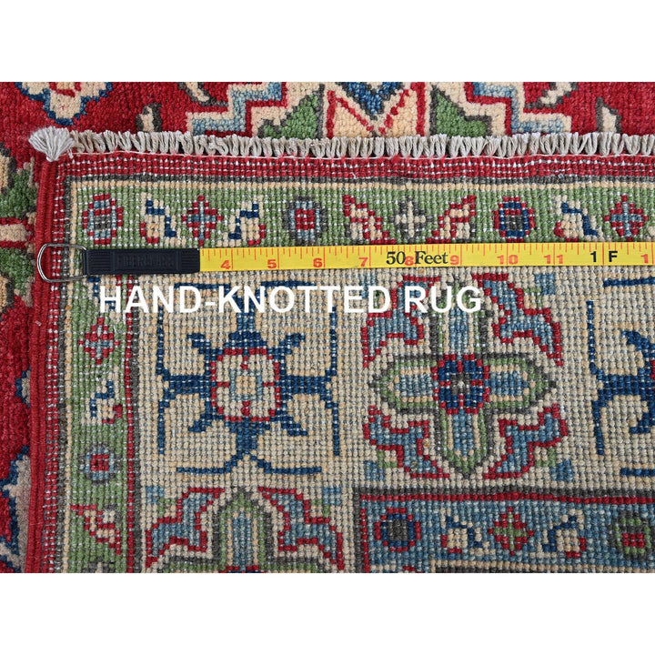 3'11" x 6'0" New Hand Knotted Red Wool Rectangle Oriental Rug - MOA102358