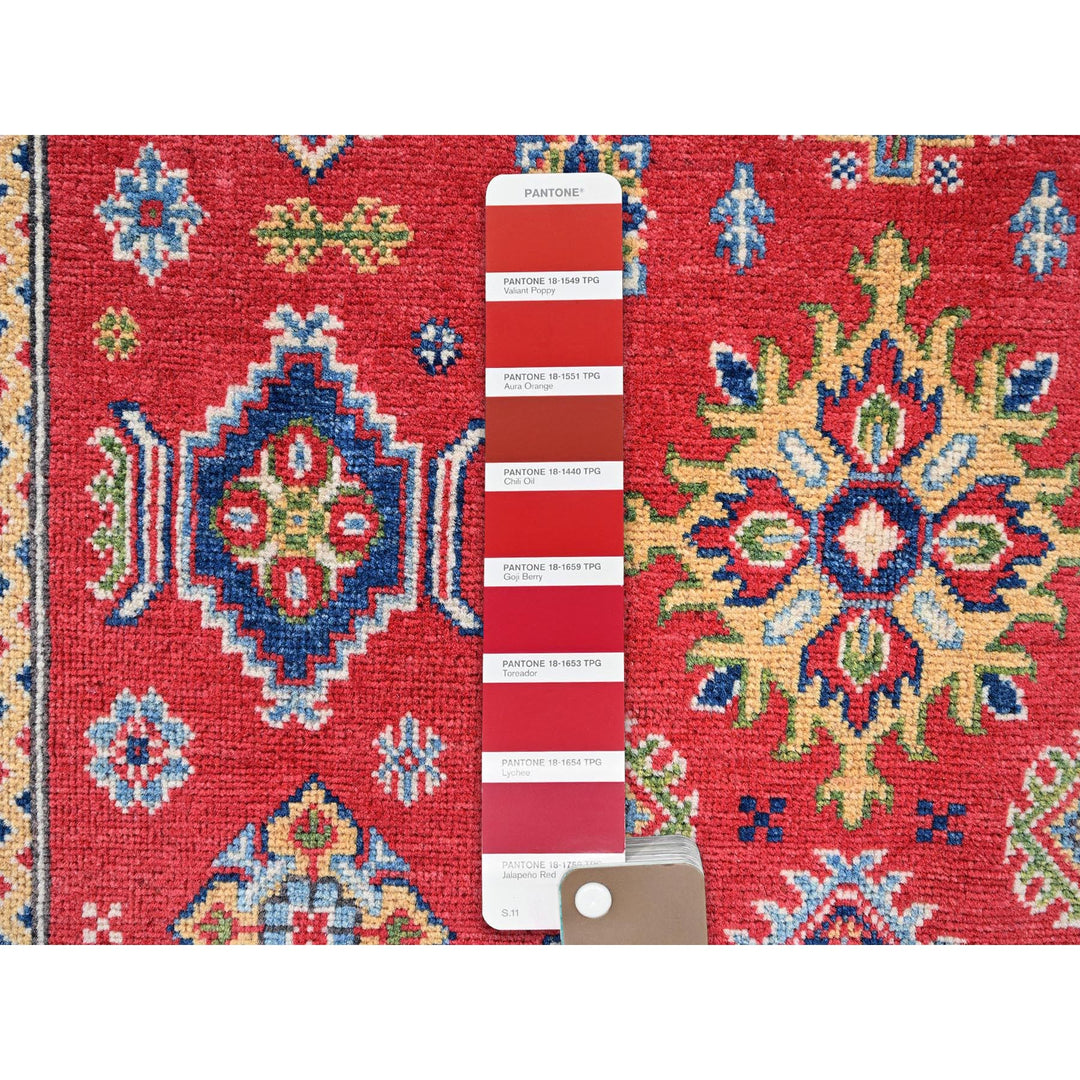 4'0" x 6'0" New Hand Knotted Red Wool Rectangle Oriental Rug - MOA102359