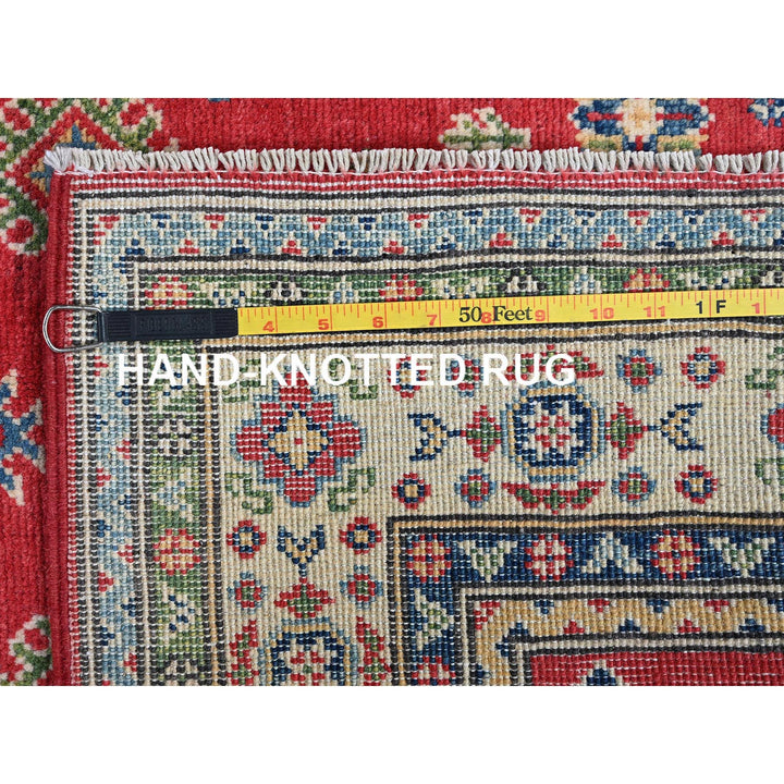 4'0" x 6'0" New Hand Knotted Red Wool Rectangle Oriental Rug - MOA102359