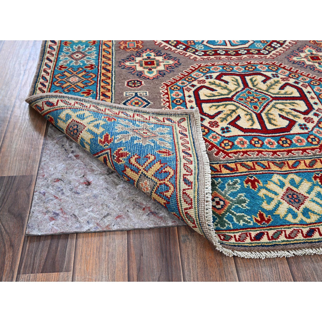 3'11" x 5'9" New Hand Knotted Grey Wool Rectangle Oriental Rug - MOA102360
