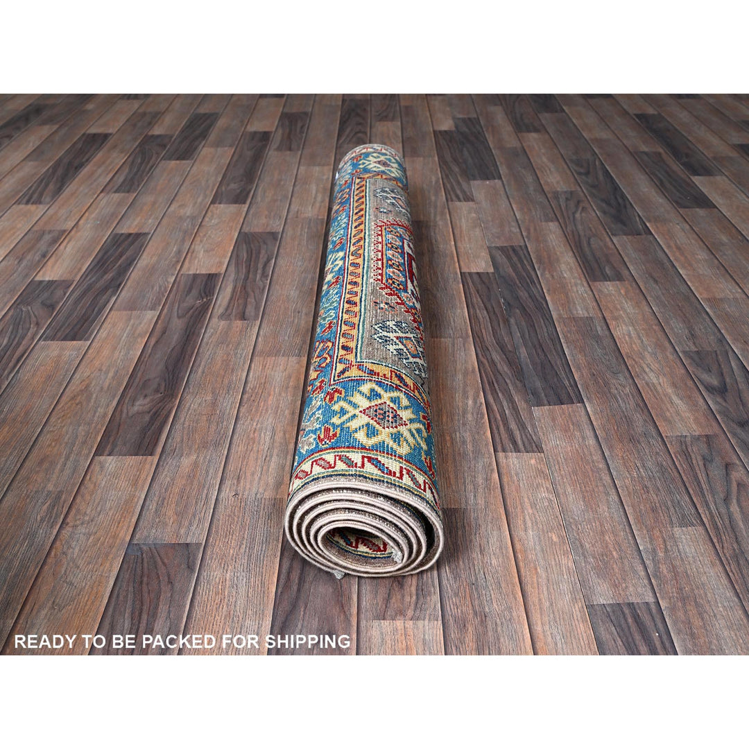 3'11" x 5'9" New Hand Knotted Grey Wool Rectangle Oriental Rug - MOA102360