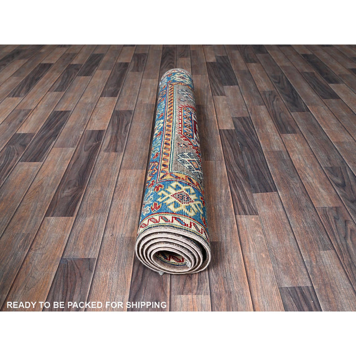 3'11" x 5'9" New Hand Knotted Grey Wool Rectangle Oriental Rug - MOA102360