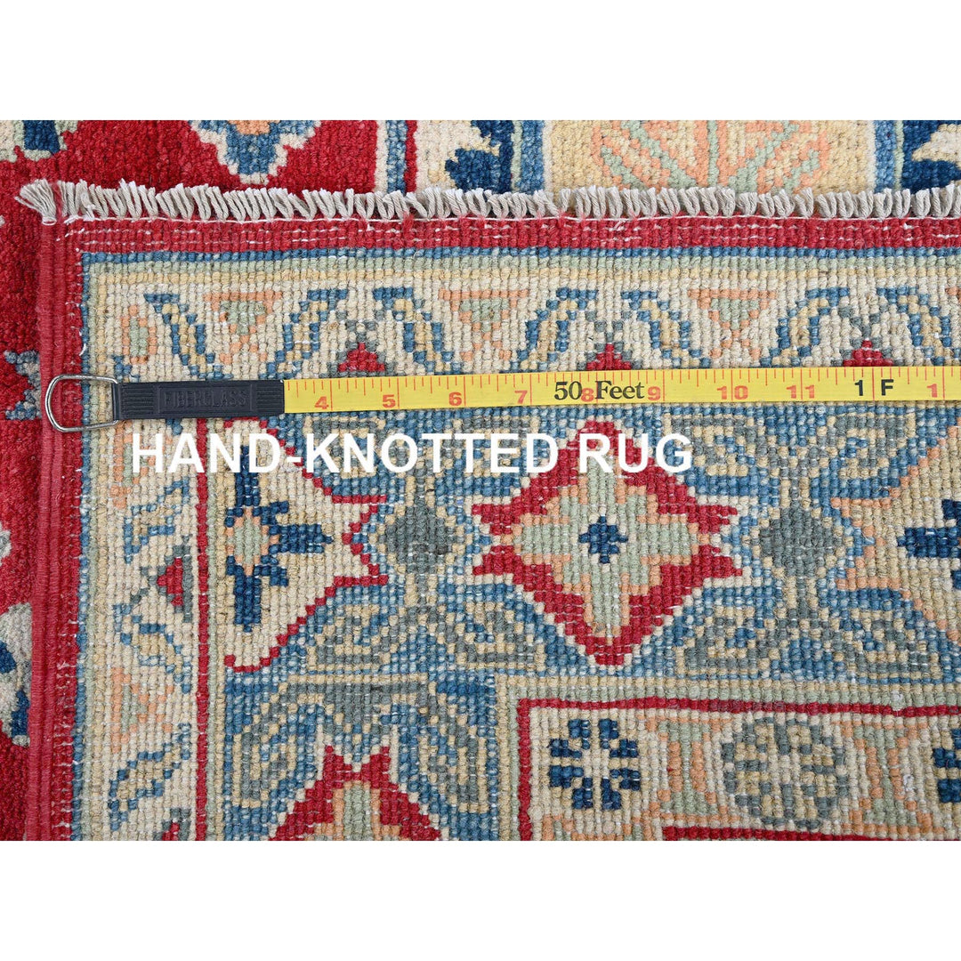 4'1" x 6'1" New Hand Knotted Red Wool Rectangle Oriental Rug - MOA102361