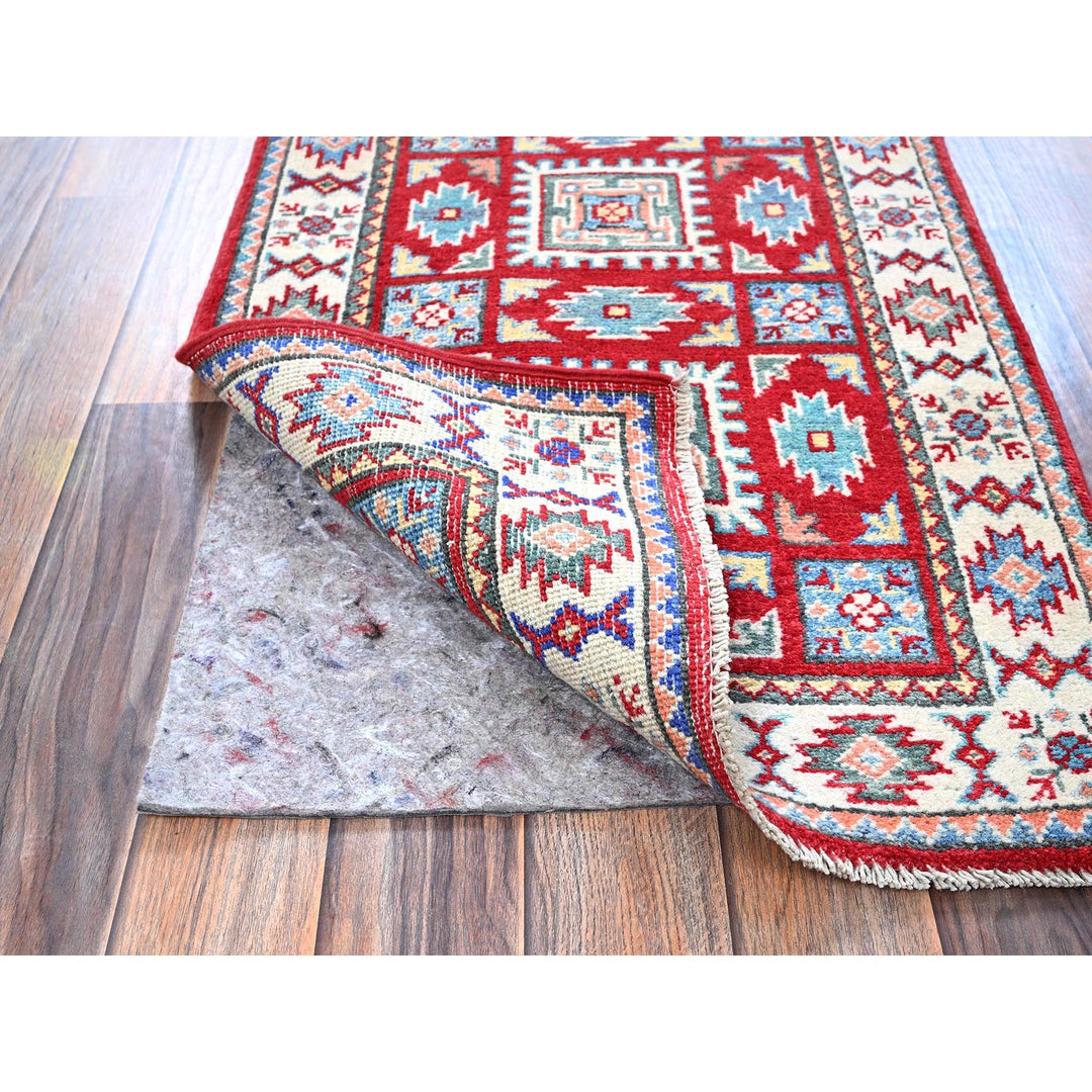 1'11" x 3'0" New Hand Knotted Red Wool Rectangle Oriental Rug - MOA102362