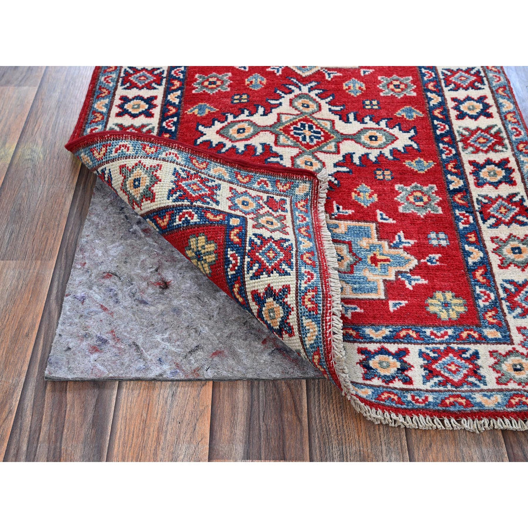 2'2" x 2'11" New Hand Knotted Red Wool Rectangle Oriental Rug - MOA102363