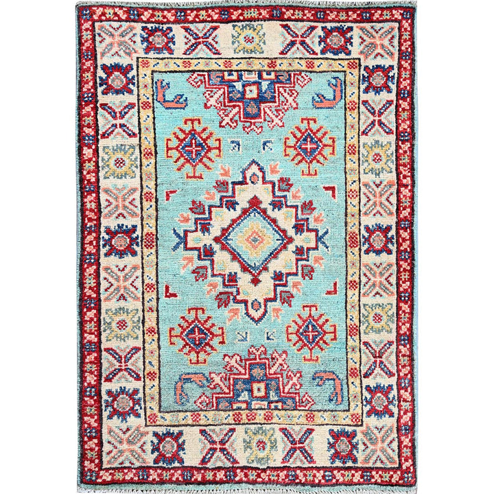 2'1" x 3'0" New Hand Knotted Blue Wool Rectangle Oriental Rug - MOA102365