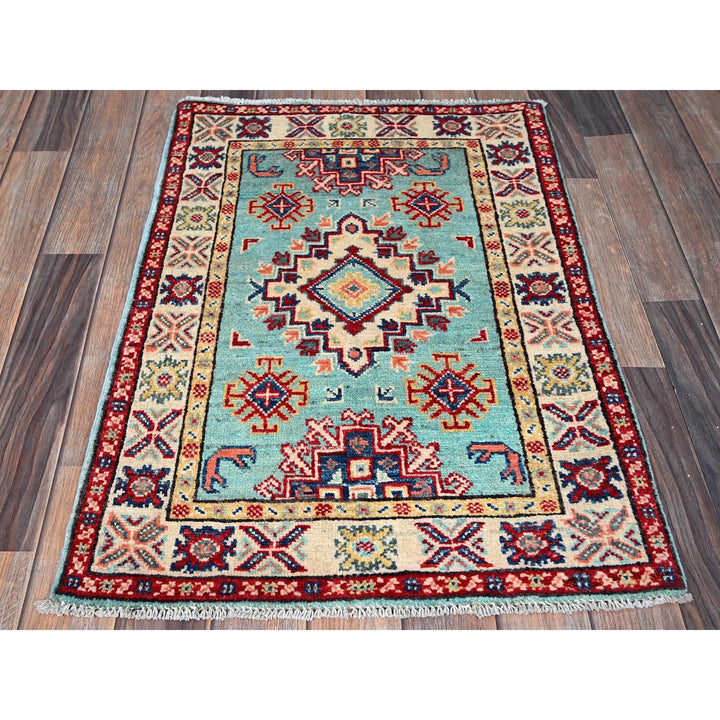 2'1" x 3'0" New Hand Knotted Blue Wool Rectangle Oriental Rug - MOA102365