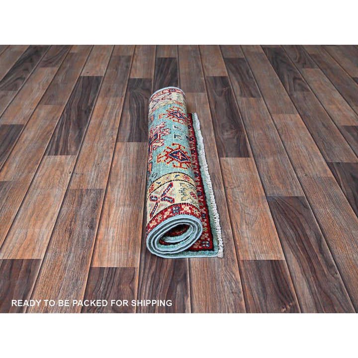 2'1" x 3'0" New Hand Knotted Blue Wool Rectangle Oriental Rug - MOA102365