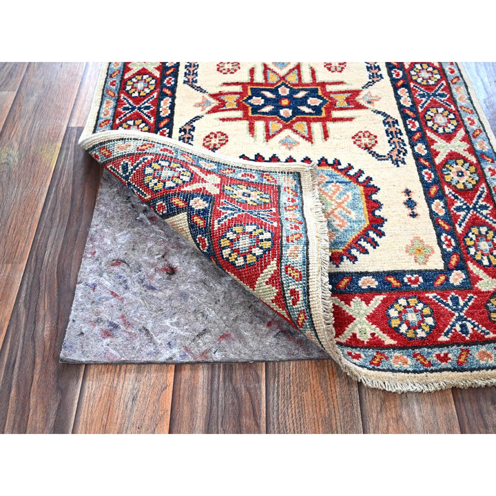 1'11" x 3'1" New Hand Knotted Ivory Wool Rectangle Oriental Rug - MOA102366