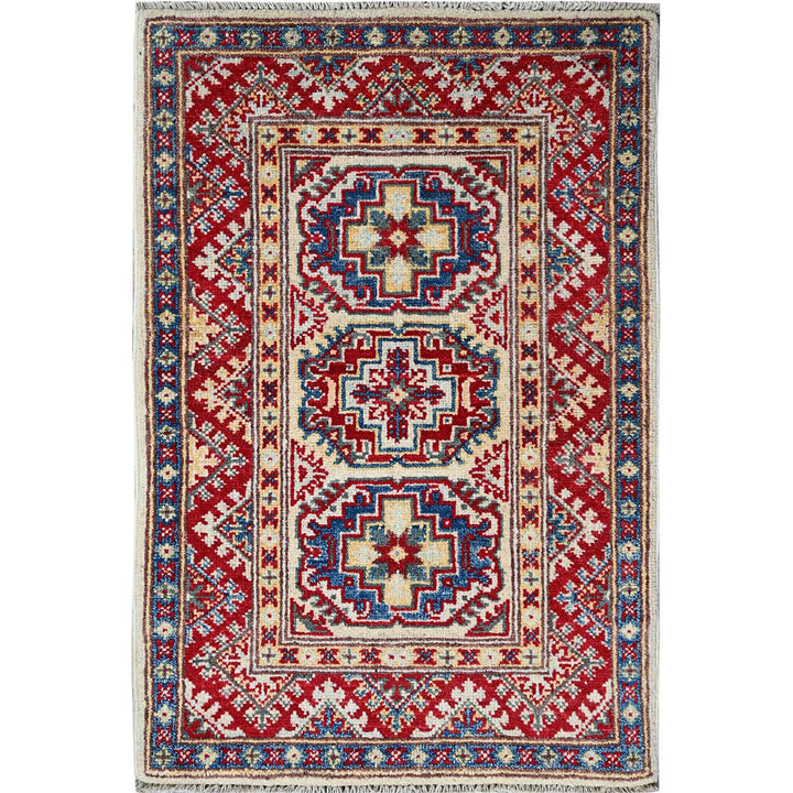 1'11" x 2'11" New Hand Knotted Ivory Wool Rectangle Oriental Rug - MOA102367