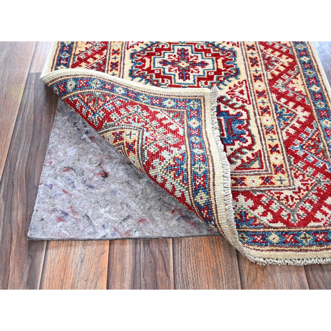 1'11" x 2'11" New Hand Knotted Ivory Wool Rectangle Oriental Rug - MOA102367