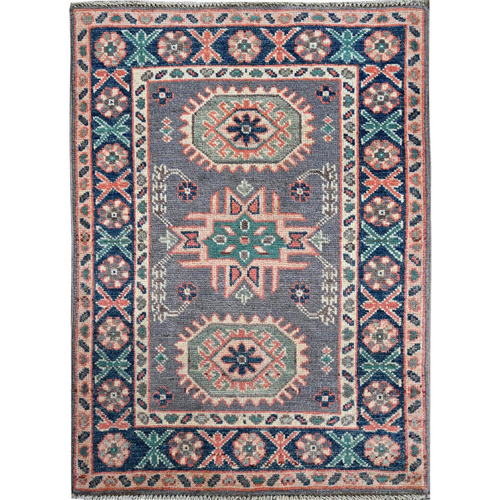 2'0" x 2'8" New Hand Knotted Grey Wool Rectangle Oriental Rug - MOA102368