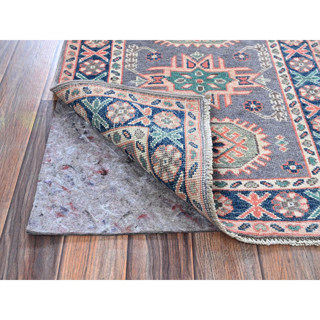 2'0" x 2'8" New Hand Knotted Grey Wool Rectangle Oriental Rug - MOA102368
