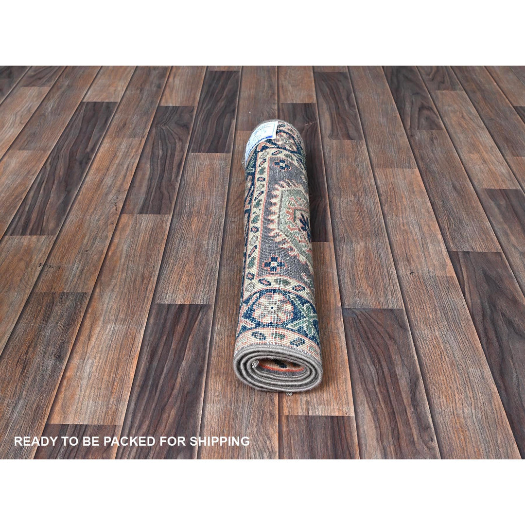 2'0" x 2'8" New Hand Knotted Grey Wool Rectangle Oriental Rug - MOA102368