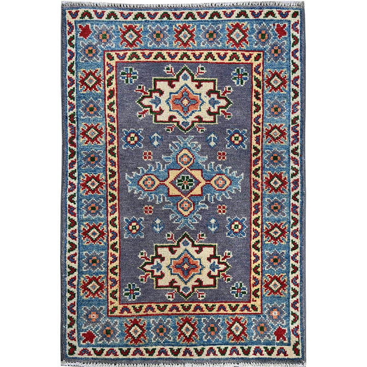 2'0" x 2'11" New Hand Knotted Grey Wool Rectangle Oriental Rug - MOA102369