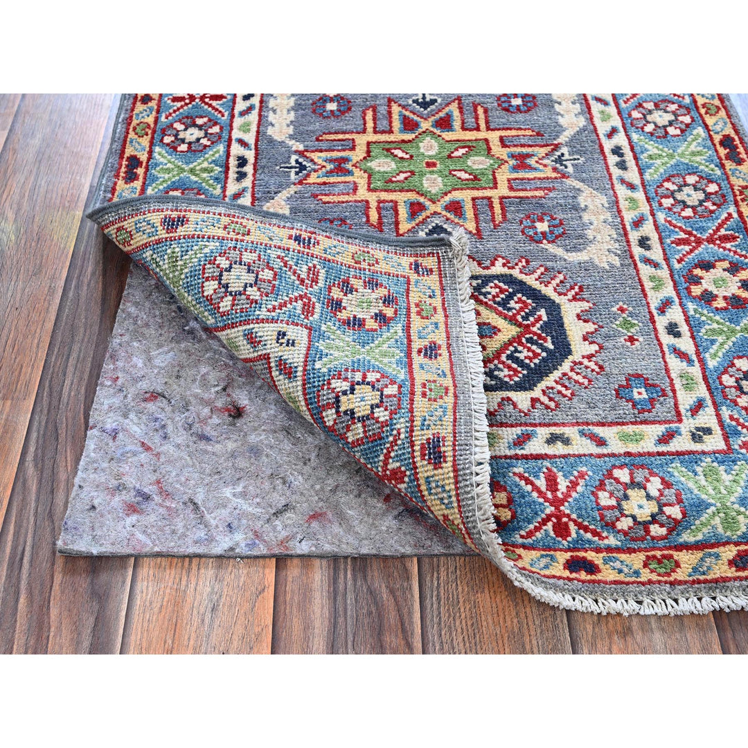 2'1" x 3'0" New Hand Knotted Grey Wool Rectangle Oriental Rug - MOA102370
