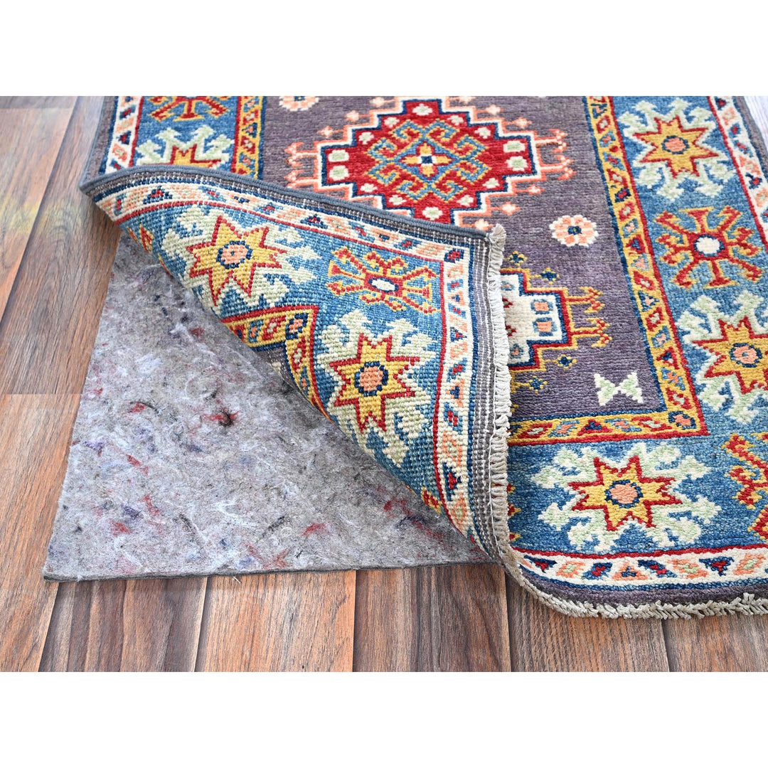 2'1" x 2'10" New Hand Knotted Grey Wool Rectangle Oriental Rug - MOA102371