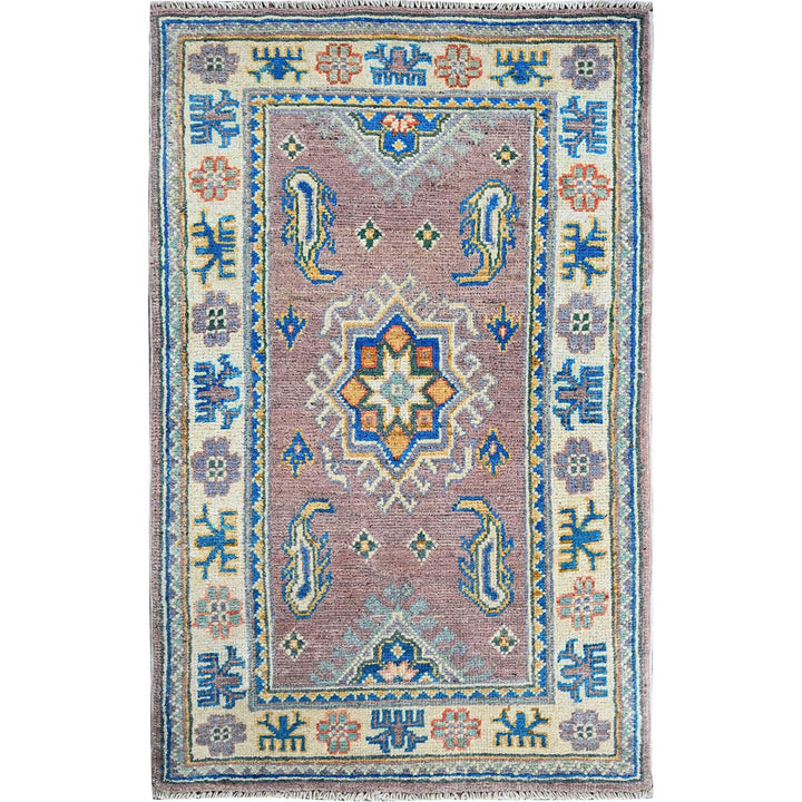 1'11" x 3'3" New Hand Knotted Pink Wool Rectangle Oriental Rug - MOA102372