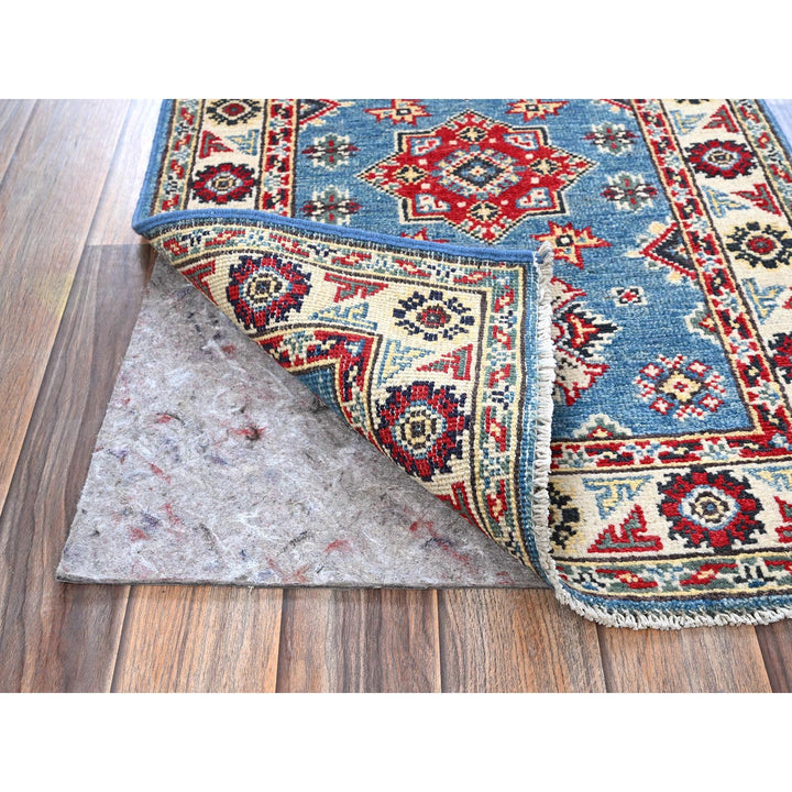 2'0" x 2'11" New Hand Knotted Blue Wool Rectangle Oriental Rug - MOA102373