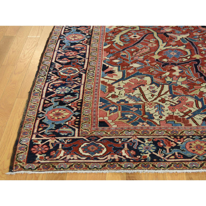 8'6" x 11'7" Vintage Hand Knotted Red Wool Rectangle Oriental Rug - MOA10237427