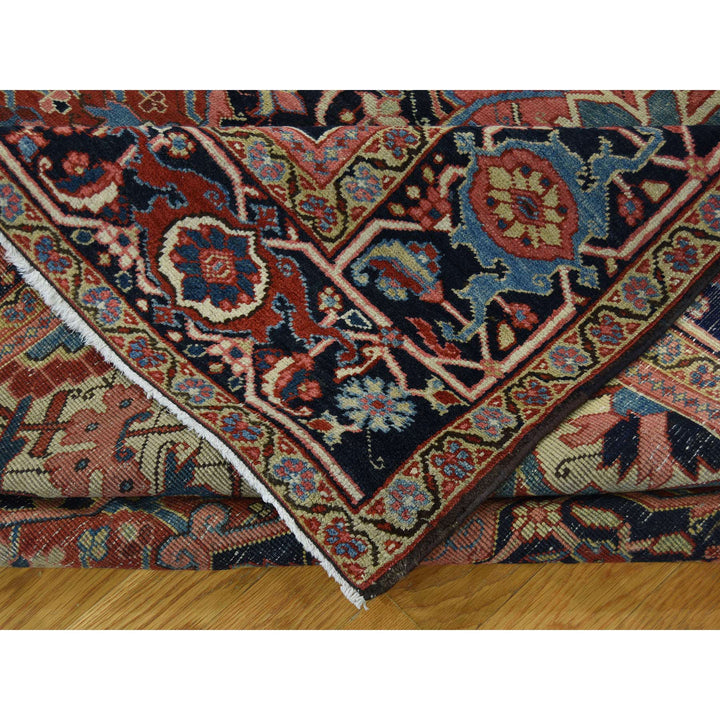 8'6" x 11'7" Vintage Hand Knotted Red Wool Rectangle Oriental Rug - MOA10237427