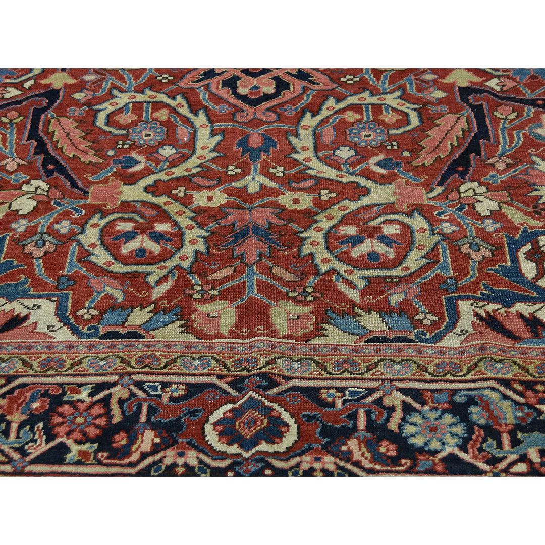 8'6" x 11'7" Vintage Hand Knotted Red Wool Rectangle Oriental Rug - MOA10237427