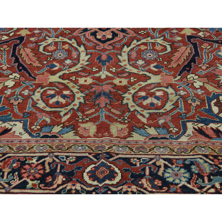 8'6" x 11'7" Vintage Hand Knotted Red Wool Rectangle Oriental Rug - MOA10237427