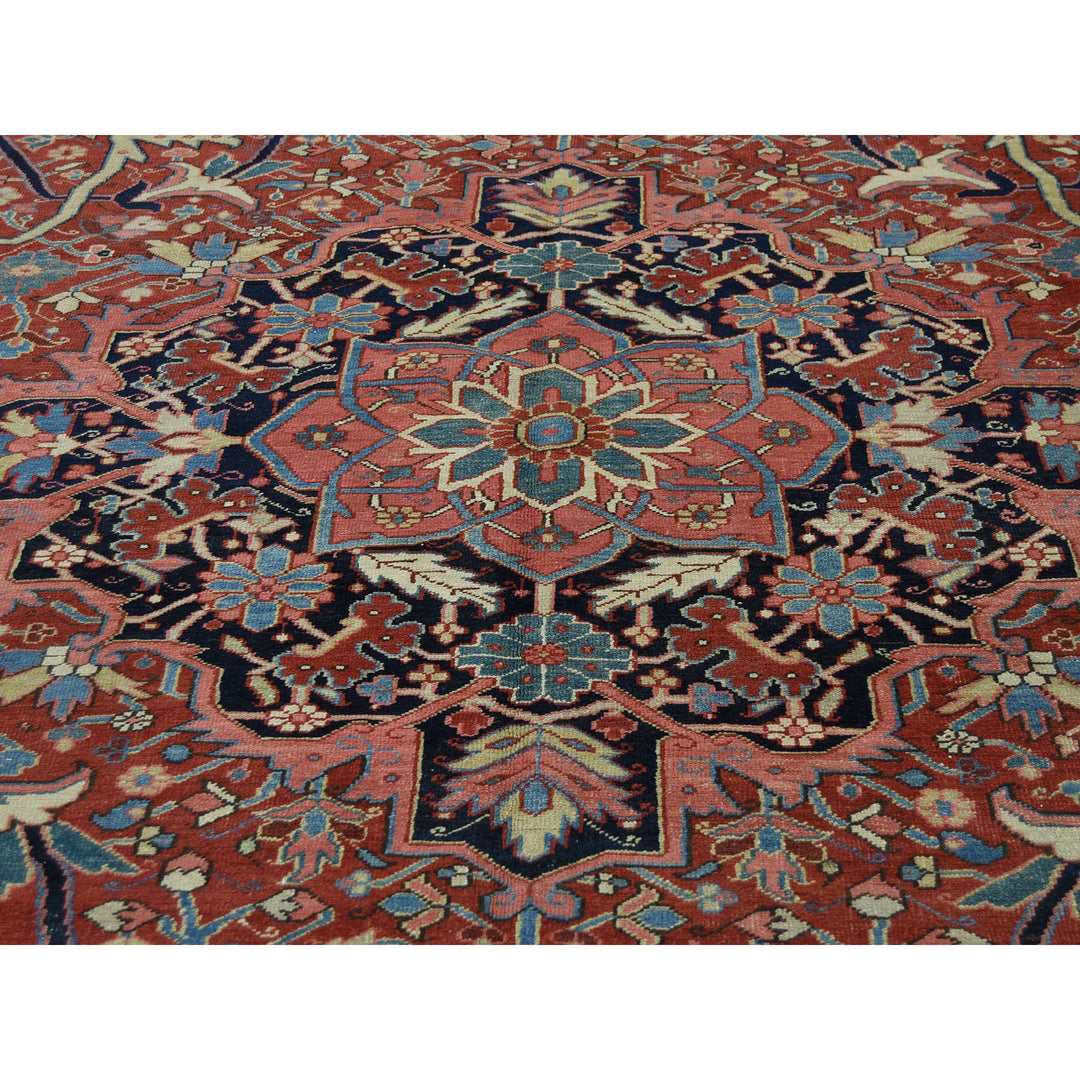 8'6" x 11'7" Vintage Hand Knotted Red Wool Rectangle Oriental Rug - MOA10237427