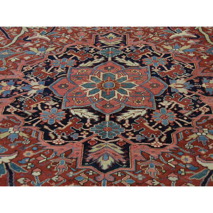 8'6" x 11'7" Vintage Hand Knotted Red Wool Rectangle Oriental Rug - MOA10237427