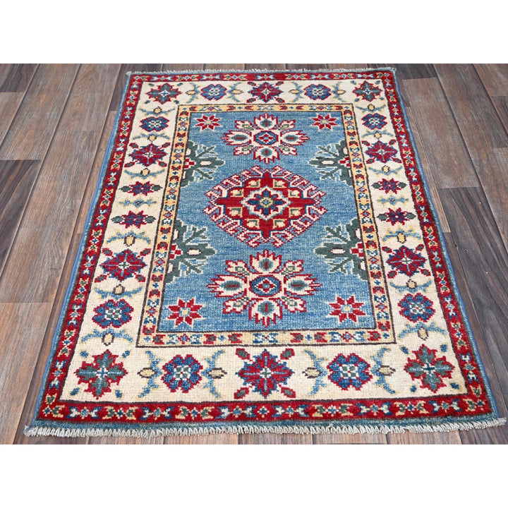 2'0" x 3'0" New Hand Knotted Blue Wool Rectangle Oriental Rug - MOA102375