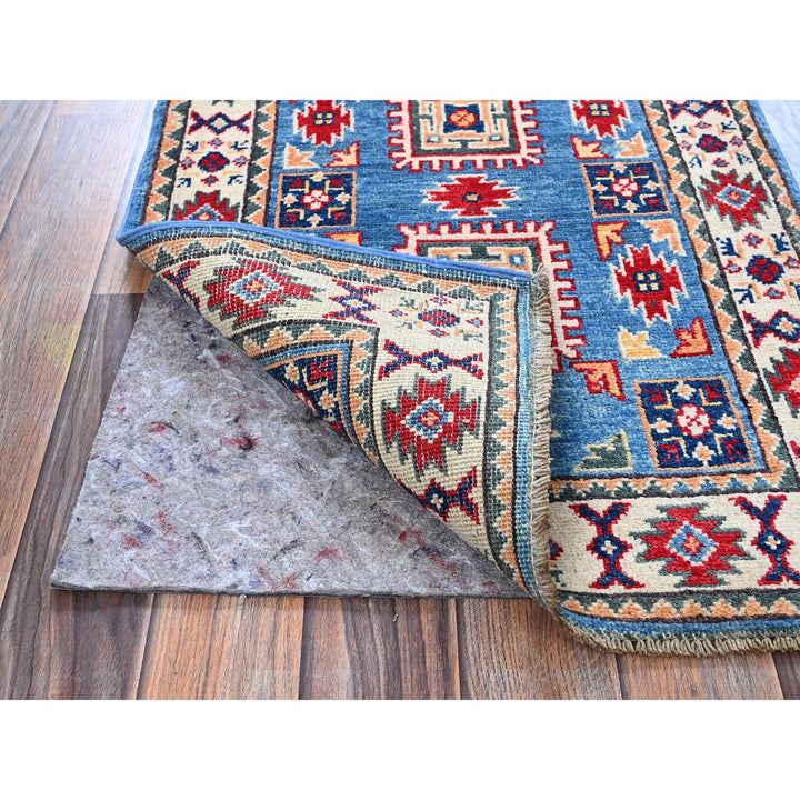 2'0" x 2'11" New Hand Knotted Blue Wool Rectangle Oriental Rug - MOA102376