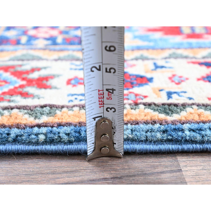 2'0" x 2'11" New Hand Knotted Blue Wool Rectangle Oriental Rug - MOA102376
