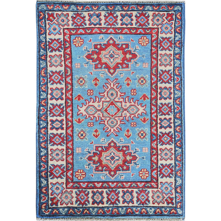 1'11" x 2'10" New Hand Knotted Blue Wool Rectangle Oriental Rug - MOA102377