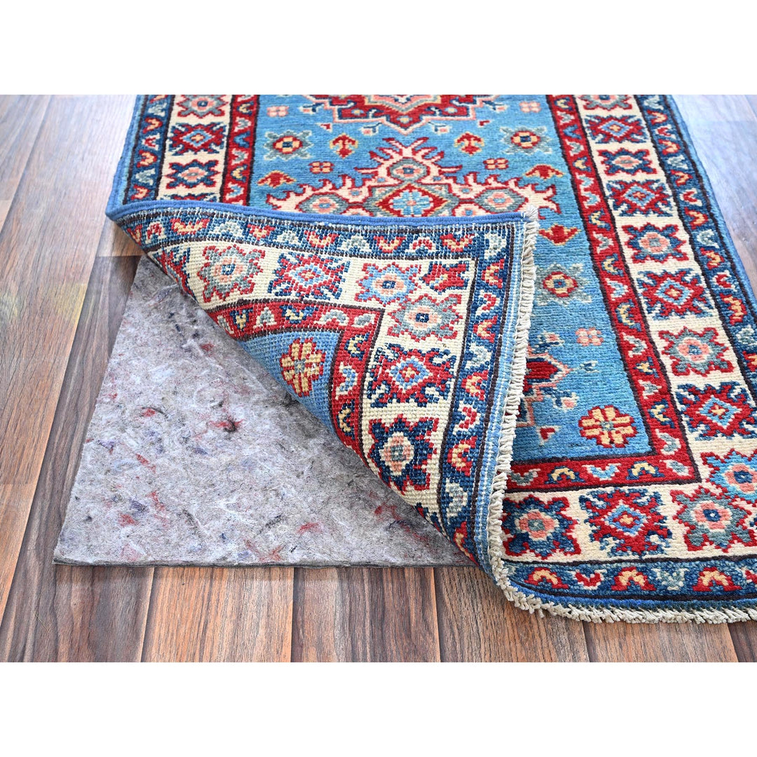 1'11" x 2'10" New Hand Knotted Blue Wool Rectangle Oriental Rug - MOA102377